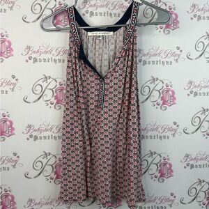 Max Studio tank top red and Black Patterned Blouse paisley geometric floral